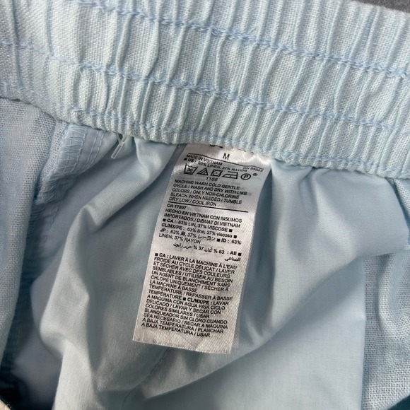 Old Navy Linen Blend Drawstring Shorts Light Blue Mid Rise Womens Sz Medium NWT - Picture 9 of 12